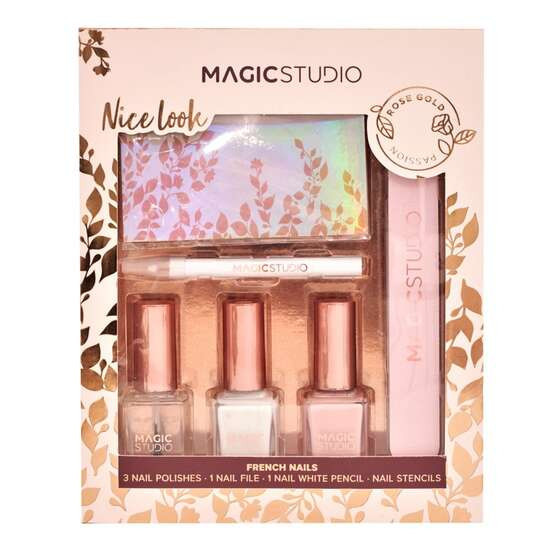 Set ingrijire unghii Rose Gold French Nails Magic Studio 24176