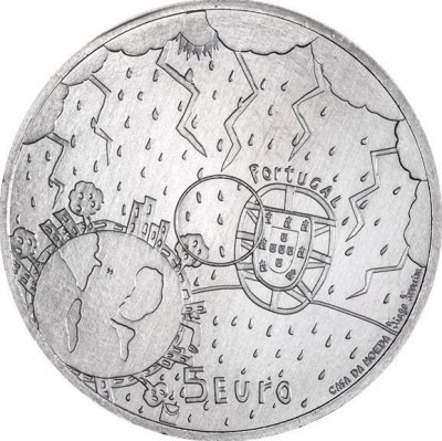 Portugalia 5 Euro 2022 (Clim) Cupru-nichel, V17, 30 mm KM-New UNC !!! foto