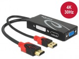 Adaptor HDMI la DVI / VGA / Displayport T-M 4K, Delock 62959