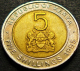 Cumpara ieftin Moneda exotica bimetal 5 SHILLINGS - KENYA, anul 1995 * cod 3942, Africa