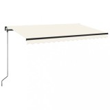 Cumpara ieftin Copertina retractabila manual cu LED, crem, 450x350 cm
