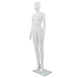 Cumpara ieftin Corp manechin feminin, cu suport din sticla, alb lucios, 175 cm