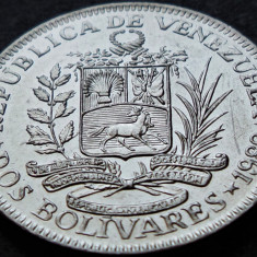 Moneda exotica 2 (DOS) BOLIVARES - VENEZUELA, anul 1989 * cod 4897