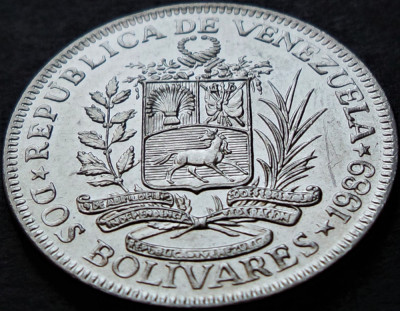 Moneda exotica 2 (DOS) BOLIVARES - VENEZUELA, anul 1989 * cod 4897 foto