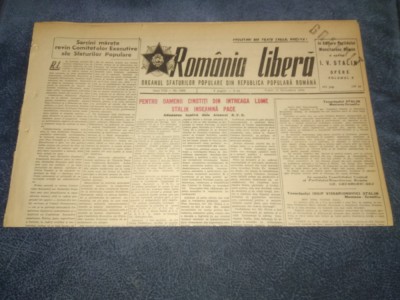 ZIARUL ROMANIA LIBERA 22 DECEMBRIE 1950 foto