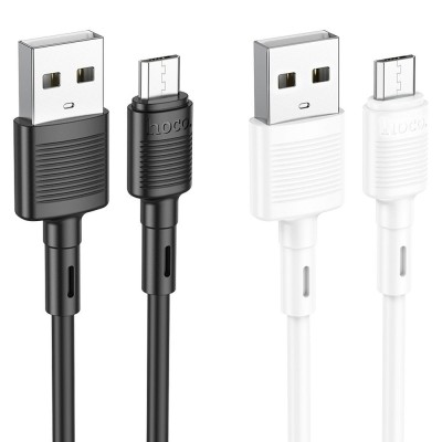 Cablu USB la Micro USB Hoco, 2.4A, X83, 1m, Alb foto