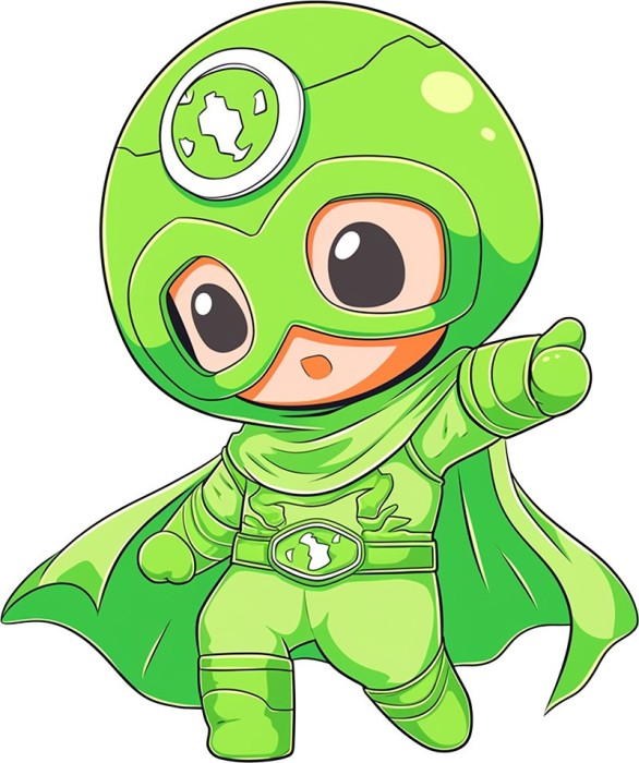 Sticker decorativ Baiat Supererou, Verde, 71 m, 1311STK-5