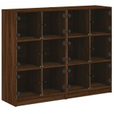 Biblioteca cu usi, stejar maro, 136x37x109 cm, lemn compozit