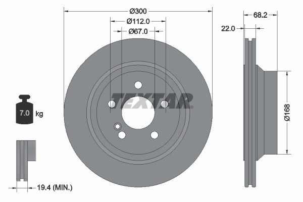 TEXTAR 92115505 PRO+ Disc frana