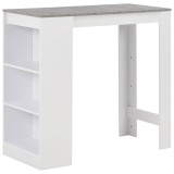 Cumpara ieftin Masa de bar cu raft, alb, 110 x 50 x 103 cm