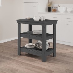 vidaXL Banc de lucru, gri, 78,5x50x80 cm, lemn masiv pin 823641