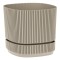 Ghiveci Plastic Patrat, Model Dungi, Culoare Bej, Dimensiuni 21x21x19cm, Capacitate 4,6L