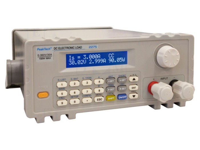 Sarcină electronică programabilă PEAKTECH DC 0&divide;360V 30A 150W