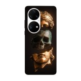 Husa compatibila cu Huawei P50 model Skull Statue, Silicon, TPU, Viceversa, Transparent, Carcasa