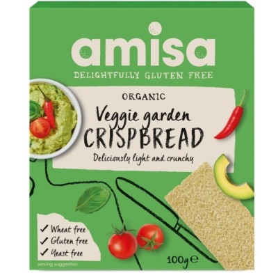 Crispbread (painici) veggie garden fara gluten bio 100g Amisa foto