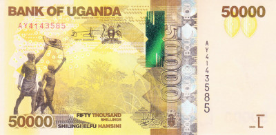 Bancnota Uganda 50.000 Shilingi 2022 - P54 UNC foto
