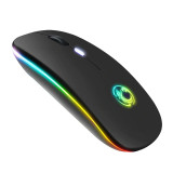 Cumpara ieftin Mouse wireless cu iluminare RGB, Redragon, foarte silentios si slim, cu acumulator incorporat, pentru PC, Laptop, Tableta, Telefon, TV, negru