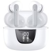 Casti Wireless TWS CerCip S42 cu izolare a zgomotului ENC+ANC, Autonomie 40 ore, Control prin Touch, Universale, Culoare Alb