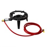 Set arzator rotund fonta 28cm cu furtun 2.5m si coliere, conexiune butelie gaz