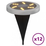 Cumpara ieftin Lampi solare cu tarusi de sol pentru exterior, 12 buc. alb cald