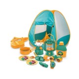 Set camping pentru copii eMazing: cort și 7 Accesorii cu tematică, potrivit pentru interior și exterior, multicolor