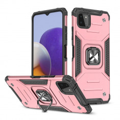 Wozinsky Ring Armor Husă Kickstand Tough Rugged Husă Pentru Samsung Galaxy A22 4G Roz 9111201944879