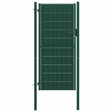 Poarta de gard, verde, 100x124 cm, PVC si otel GartenMobel Dekor, vidaXL