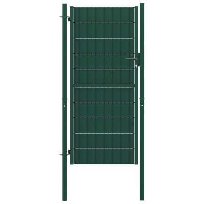 Poarta de gard, verde, 100x124 cm, PVC si otel GartenMobel Dekor foto