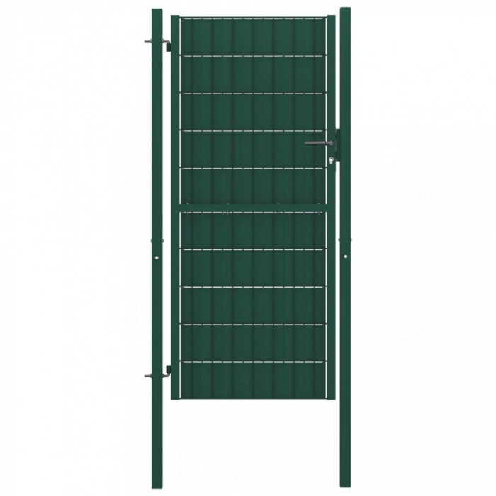 Poarta de gard, verde, 100x124 cm, PVC si otel GartenMobel Dekor