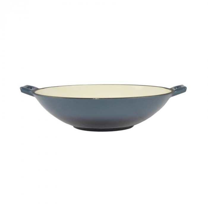 Vas de fonta&nbsp;tip Wok, emailat, albastru, 35.5x11 cm, Perfect Home&nbsp;