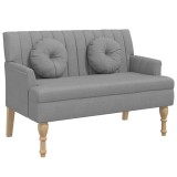 Cumpara ieftin Bancheta cu perne, gri deschis, 113x64,5x75,5 cm, textil