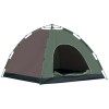 Cort camping, 4 persoane, impermeabil, cu geanta, deschidere automata, verde si maro, 210x210x135 cm, ART
