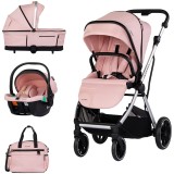 Cumpara ieftin Carucior Chipolino Aurora 3 in 1 powder pink
