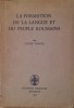 LA FORMATION DE LA LANGUE ET DU PEUPLE ROUMAINS
