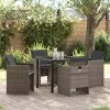 VidaXL Set de masă pentru grădină 5 pcs Gri poliratan