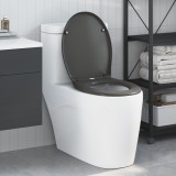 Scaun de toaletă cu eliberare rapidă vidaXL cu &icirc;nchidere lentă Duroplast Antracit