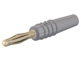 Mufă Banană 2mm 10A Gri Aurit Neizolat