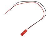 Lampă LED Roșie &Oslash;6mm 12VDC APEM QS63XXR12 cu Cabluri 200mm
