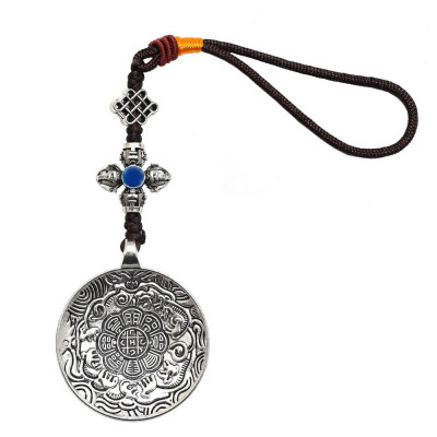 Amuleta cu cele 8 simboluri tibetane, cu cele 12 zodii si silaba de protectie foto