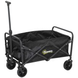 Outsunny Cărucior de Grădină Pliabil 62L 120kg Negru Material Oxford Roți Universale Reglabil
