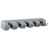 Cumpara ieftin Organizator multifunctional pentru maturi si mopuri, cu 6 carlige si 5 locasuri