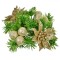 Inel Decorativ pentru Lum&acirc;nare, Model Crăciun, Diametru Total 15 cm, Diametru Lum&acirc;nare 3 cm, Bej