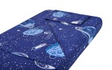 Lenjerie pentru patut bebe SomnArt 3 piese Comete Cosmos 60x120 cm