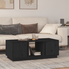 Gossi masuta de cafea, negru, 110x50x40 cm, lemn masiv de pin