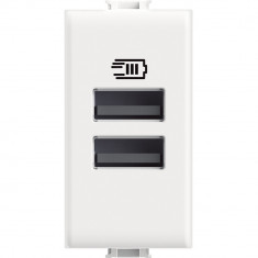 Priza USB 1M Tip A alimentare dubla 5V Matix Bticino alb AM4191AA