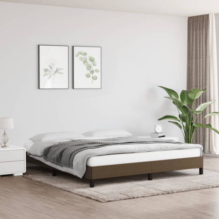 vidaXL Cadru de pat fără saltea, maro &icirc;nchis, 160x200 cm, textil 346731
