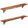 Gossi rafturi de perete, 2 buc., 110x20x18 cm, lemn masiv de acacia