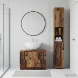 Cumpara ieftin Set de dulapuri pentru baie, 2 piese HOORN Lemn vechi