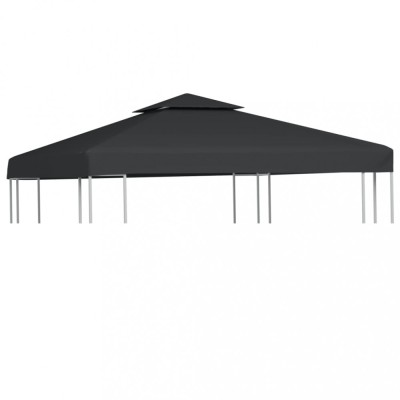 Copertină rezervă acoperiș pavilion gri &amp;icirc;nchis 3x3 m 310 g/m&amp;sup2; foto
