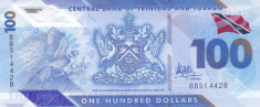 Bancnota Trinidad &amp;amp; Tobago 100 Dolari 2019 - PNew UNC ( polimer ) foto